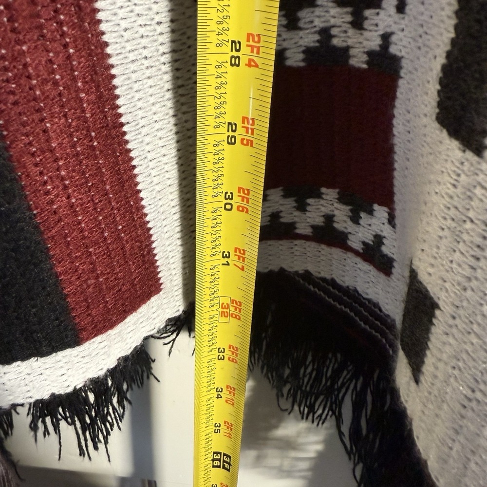 WMS 3XL Southwest Vibe Fringe Shawl Cardigan Long Sleeve Cozy - Picture 11 of 15
